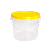 Balde Transparente com Asa e Tampa Plástica 3.8L un. Balde Transparente com Asa e Tampa Plástica 3.8L un.