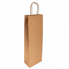Saco Papel Kraft 14X8X40 P/ 1 Garrafa c/ Asa Torçida un.