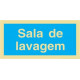 Sinal Sala de Lavagem PVC Opaco Un