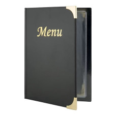 Capa Ementa Menu Dourado A4 Preto Un.